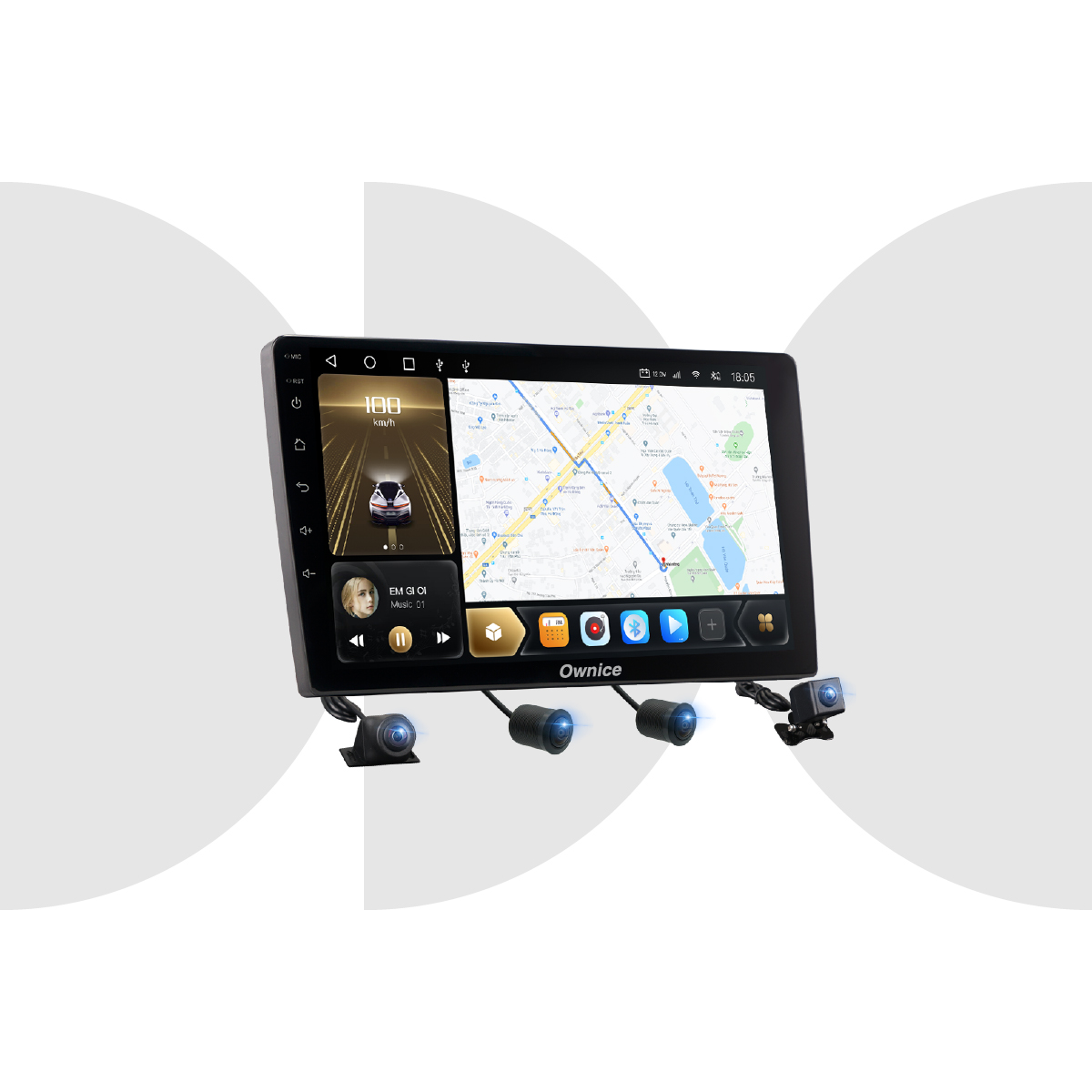 MÀN HÌNH ANDROID LIỀN CAM 360 OWNICE C970M-S